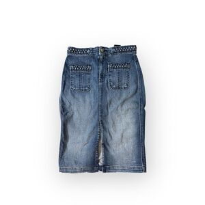 7 For All Mankind Blue Denim Skirt